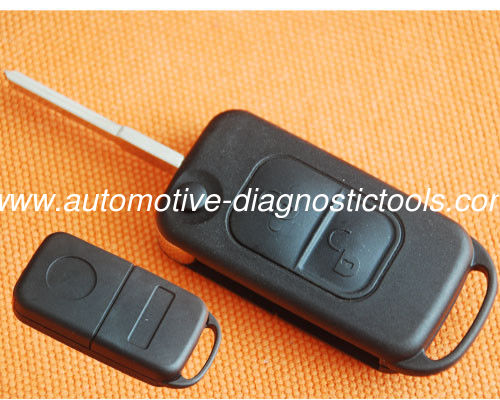 Benz 2 Button Flip Remote Key Shell, Auto Remote Key Blanks With 2 Track Flip Key Blade
