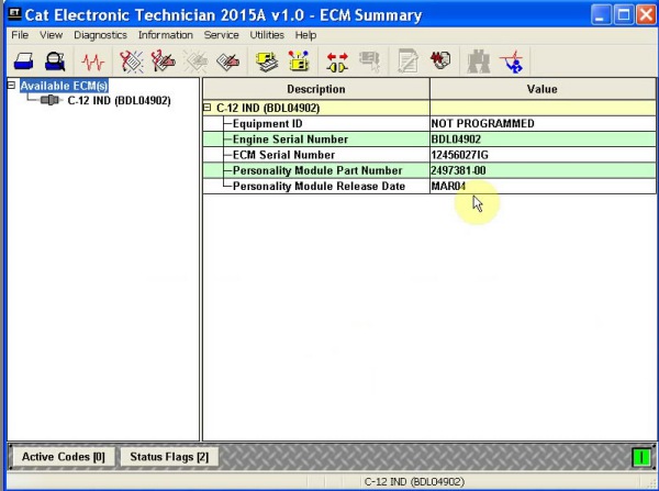 Exposição real 3 do software do adaptador III de 2015A Caterpillar ET3