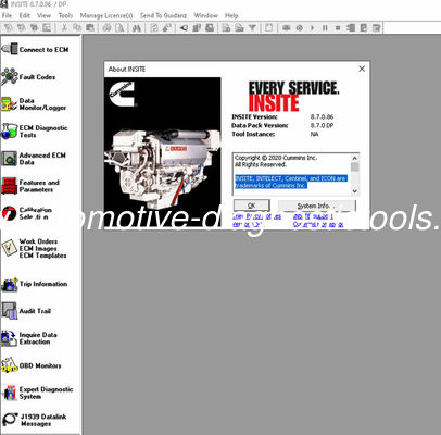 Bom preço. Cu-mmins INSITE 8.7 Software 8.7 Pro Versão on-line