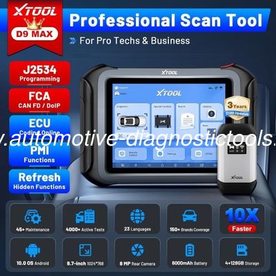 Bom preço. 2025 XTOOL D9 MAX scanner de diagnóstico universal com mapeamento de topologia J2534, codificação ECU, FCA/ on-line