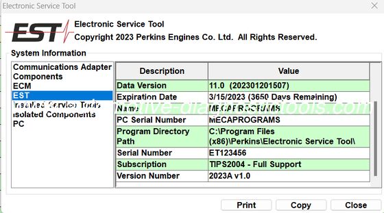 Bom preço. Perkins EST Electronic Service Tool 2025A Software de Serviço Perkins on-line