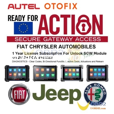 Bom preço. [Ativação online] Autel FCA Europeu Chrysler Fiat Alfa SGW Serviço de desbloqueio de gateway de segurança para Autel /TOTOFIX Ferramentas on-line